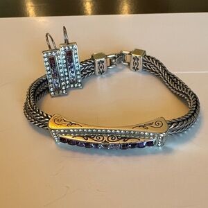 Brighton Elegant Silver and Purple Jewelry Set